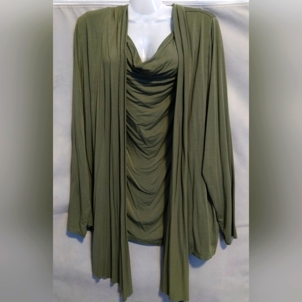 Lane Bryant Open-Front Cardigan & Shell